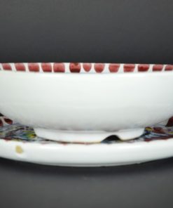 Fruittest met hert handgeschilderd, Italy - aardewerk