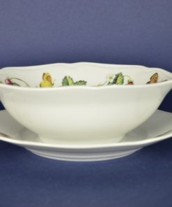 Fruittest met aardbeien en vlinders - Mary Anne Czechoslovakia - porselein
