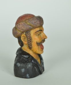 Gouden Gaper met bruine tulband -miniatuur replica - kunsthars