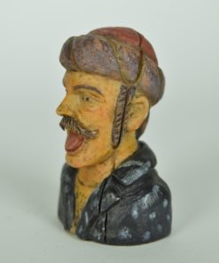 Gouden Gaper met bruine tulband -miniatuur replica - kunsthars