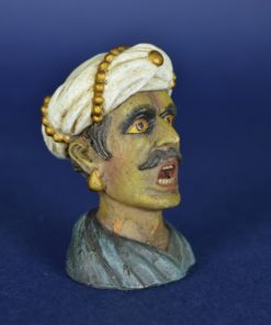 Gouden Gaper witte tulband met goud miniatuur replica - kunsthars