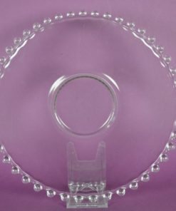 Platte presenteerschaal met parelrand van glazen balletjes