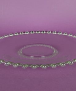 Platte presenteerschaal met parelrand van glazen balletjes