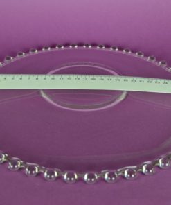 Platte presenteerschaal met parelrand van glazen balletjes