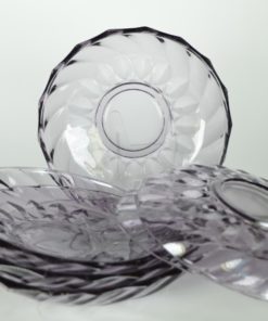 Schotels van paars glas -set van 6
