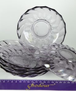 Schotels van paars glas -set van 6