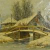 Schilderij Johan Georg Gerstenhauer Winterlandschap met boerderij