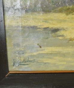 Schilderij Johan Georg Gerstenhauer Winterlandschap met boerderij