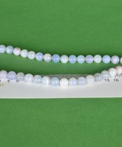 Halsketting Agaat- grijs, blauw en roze