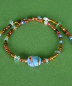 Halsketting goudkleurig met Turkoois