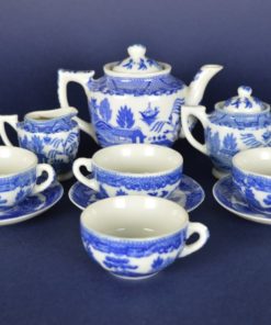 Poppenservies Blue Willow - porselein