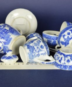Poppenservies Blue Willow - porselein