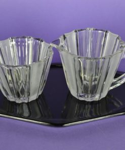 Roomstel Leerdam glas zwart en kleurloos - 3 delig