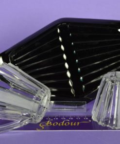 Roomstel Leerdam glas zwart en kleurloos - 3 delig