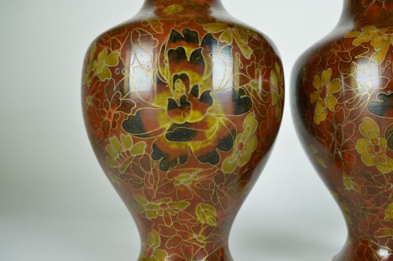 Bord, Zeldzame Cloisonné Emaille boxen en 1 bord (5