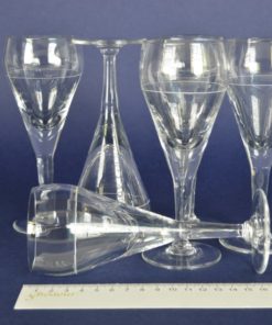 Wijnglazen kristal met witte bies - set van 6