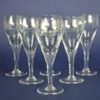 Wijnglazen kristal met witte bies - set van 6