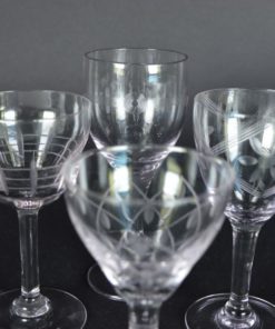 Portglazen gegraveerd - set van 4