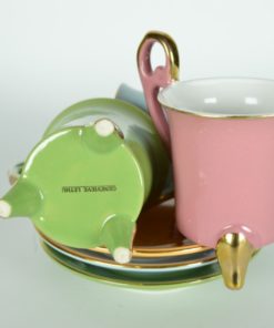 Koffie kop- en schotels Geneviève Lethu - collectie Aquarelle - porselein