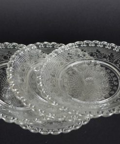 Glazen schotels met kantmotief - kleurloos