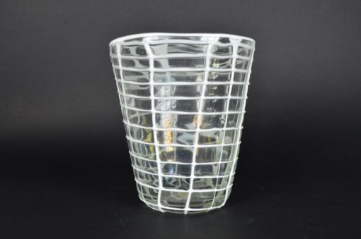 Glazen vaas met witte kabels - klein