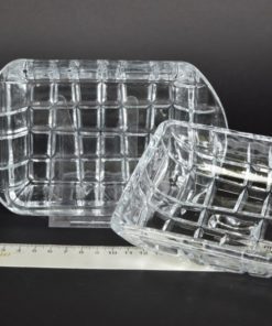 Botervloot met vierkantjes - kleurloos glas