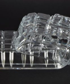 Botervloot met vierkantjes - kleurloos glas