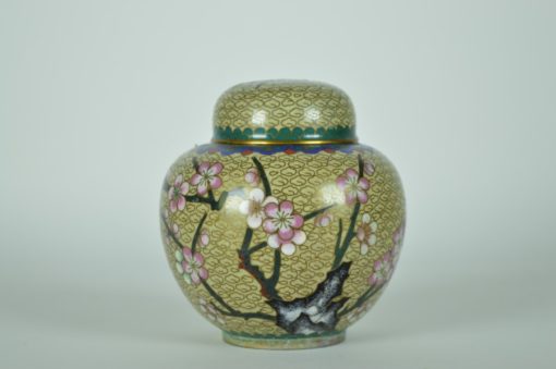 Gemberpot met Japanse kersenbloesem - koper en emaille Cloisonné