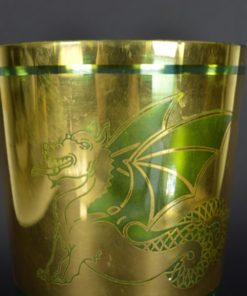 Vaas met gouden draken - groen glas