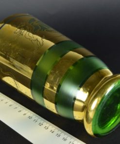 Vaas met gouden draken - groen glas