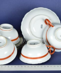 Aziatische thee kop-, en schotels met kleurrijke draken - set van 4