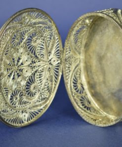 Doosje zilverkleurig filigrain