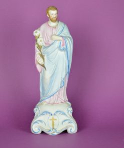 Heilige Antonius in blauw en roze - porselein