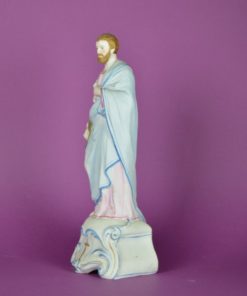 Heilige Antonius in blauw en roze - porselein