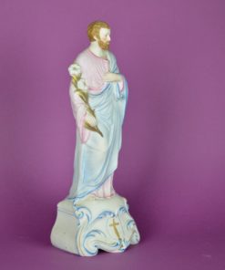 Heilige Antonius in blauw en roze - porselein