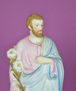 Heilige Antonius in blauw en roze - porselein