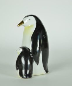 Pinguïn met jong - porselein