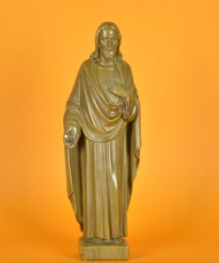Jezus Heilig Hart beeld - bruin - keramiek