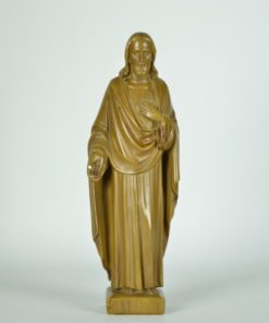 Jezus Heilig Hart beeld - bruin - keramiek
