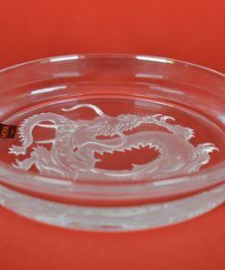 Schotel met Intaglio Draak - Hoya Japan - kleurloos Kristal