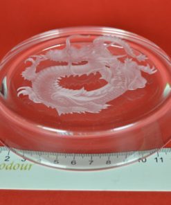 Schotel met Intaglio Draak - Hoya Japan - kleurloos Kristal