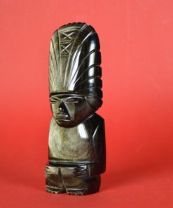 Mexicaanse Indiaan met hoofdtooi - goud obsidiaan