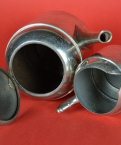 Koffie-, theepot met kannetje - Daalderop en C & v V - zilverkleurig metaal