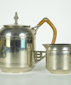 Koffie-, theepot met kannetje - Daalderop en C & v V - zilverkleurig metaal