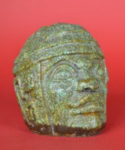 Olmeken hoofd Mexico - groen steen mozaiek