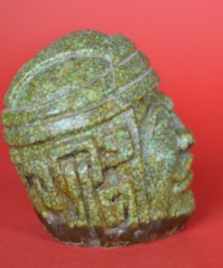 Olmeken hoofd Mexico - groen steen mozaiek