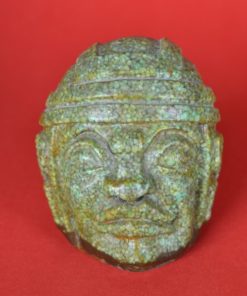 Olmeken hoofd Mexico - groen steen mozaiek