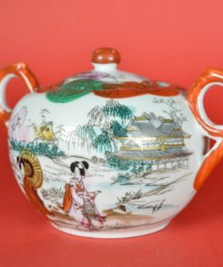 Suikerpot met drie vrouwen - Chinees porselein