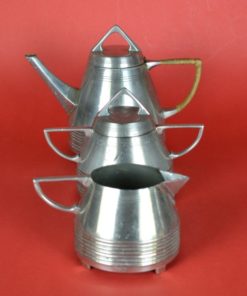 Art Deco Theepot, suikerpot en melkkan - Daalderop - Tin