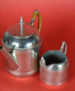 Koffie-, theepot met kannetje - Daalderop en C & v V - zilverkleurig metaal